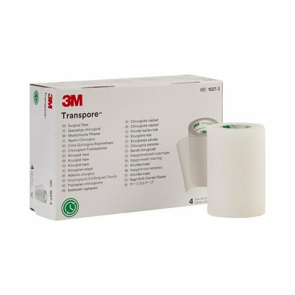 3M Transpore Plastic Medical Tape, 3in x 10 Yard, Transparent, 4PK 1527-3